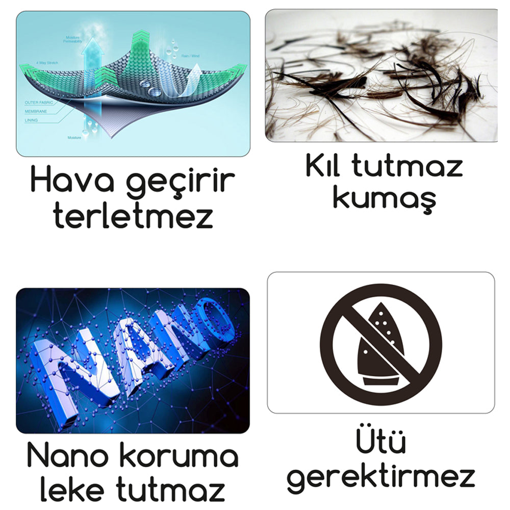 Berber Önlüğü Penuar Taffeta Kumaş Beyaz Renk Barber Maskot Baskılı Tıraş Saç Kesim Önlüğü